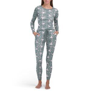 BETTER TOGETHER Chinois Green 2pc Witches Hat Pajama Top And Pants Set